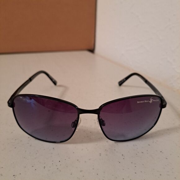 Beverly Hills Polo Club Sunglasses BHM521 Shiny Black Wrap - Picture 1 of 7